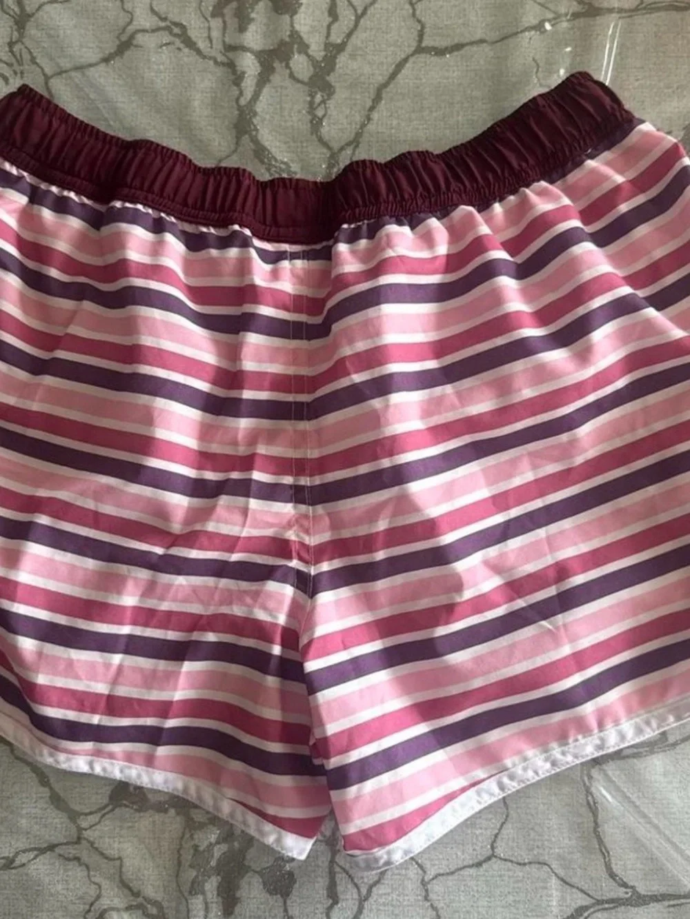 Andrew Christian Pink & Purple Striped Men's Swim Trunks